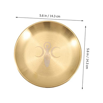 Cabilock 2pcs Altar Plate for Candle Holders Tarot Ceremony Tray Unique Patterns for Spiritual Offerings and Home Decor Elegant Candle Tray for Rituals and Decoration