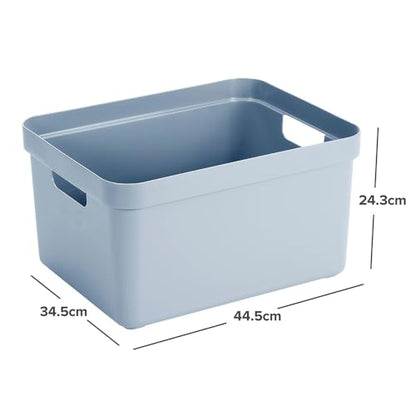 Sunware Sigma Home Storage Box, 32 Litre, Blue Grey