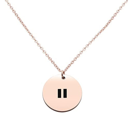 Pause Symbol Necklace for Women Meditaiton Gift Yoga Lovers Jewelry Mental Health Gift Zen Necklace - color: Pause Symbol Necklace RG