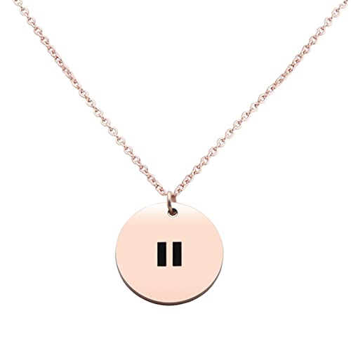 Pause Symbol Necklace for Women Meditaiton Gift Yoga Lovers Jewelry Mental Health Gift Zen Necklace - color: Pause Symbol Necklace RG
