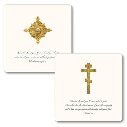 Maison De Papier Cross Bible Verse Quote Cards with Easel, 24 Oversized Inspirational Religious Verses on Premium Cardstock