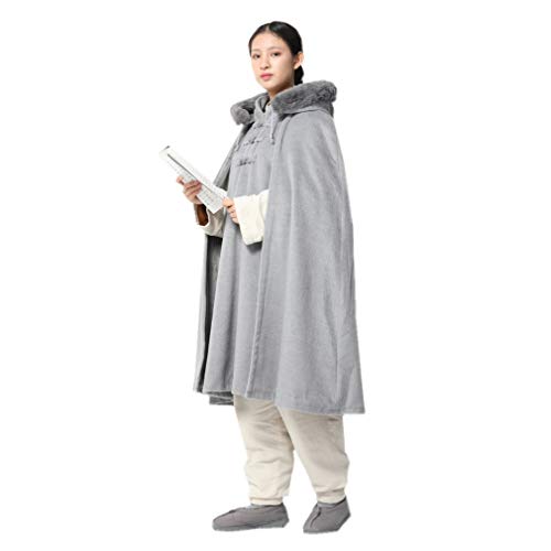 DGXIN Winter Velvet Zen Practice Meditation Cloak 100cm - color: Light Grey