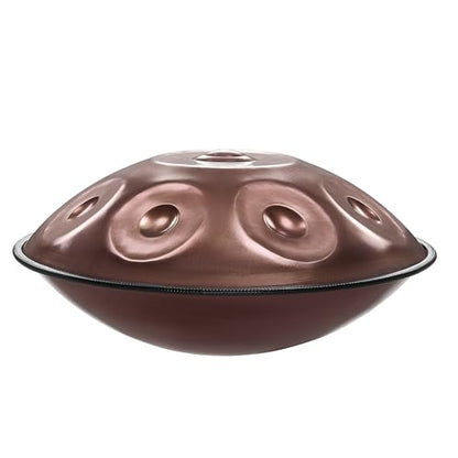 Handpan Steel Drum Instrument 440Hz 10 Notes in D Minor 22inches Handmade, Percussion Instrument - color: Amber Gold, size: 440Hz