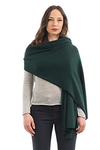 Dalle Piane Cashmere Womens Wool Cashmere Blend Stole Soft Italian Shawl Wrap for Wedding Evening Gift Made in Italy - color: Green