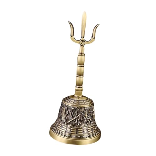 Meditation Bell Handbell Loud Copper Taoist Ritual Polished Instrument Buddhist Bell Prayer Bell Pray Sing Bowl Hand Bell