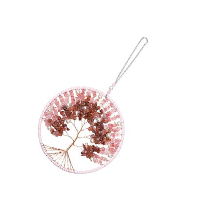 Yardwe Nordic Chime Creative Wind Chime with Life Tree Design for Garden Decor Chic Pink Courtyard Ornament Family and Friends Special Occasions