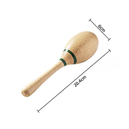 Maracas Hand Percussion Rattles,Beech Wood Material Rumba Shakers with Clear and Professional Sounds Musical Instrument for Party,Games (Natural) - color: Natural