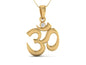 Sterling Silver 925 Om pendant Yoga Meditation Spiritual Necklace Charm Jewelry - color: Gold Plated