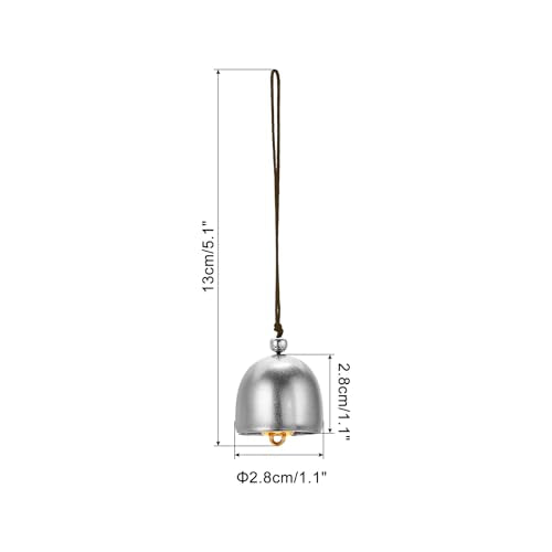 PATIKIL 6 Pcs Wind Chime, Hanging Bells Temple Bells Retro Outdoor Hanging Metal Chinese Wind Chime Round for Outside Garden Camping, Silver Brown - color: Silver Brown