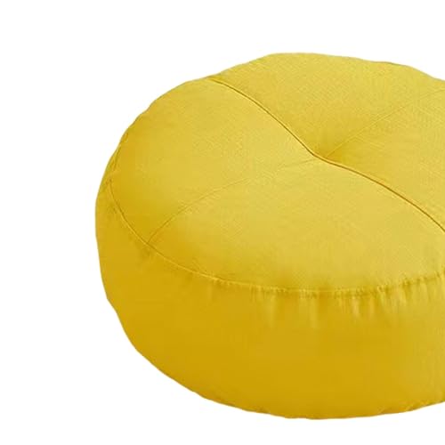 Round Floor Pillow Meditation Cushion for Sofa Bed, Adults Kids Office, Yellow