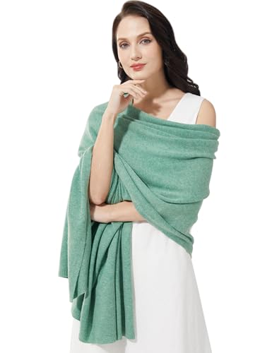 Soft Cashmere Blend Wrap Chic Scarf Stole for Women Wayfarer Travel Extra Large 87"x28" - color: Mottle Blackish Green