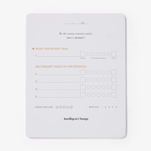 Intelligent Change Productivity Planner Cards with Display Stand, Compact Desk-Friendly Daily Prioritization Cards, Inspirational Quotes, Dual-Purpose Design for Daily Organization and Notes