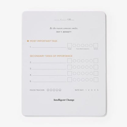 Intelligent Change Productivity Planner Cards with Display Stand, Compact Desk-Friendly Daily Prioritization Cards, Inspirational Quotes, Dual-Purpose Design for Daily Organization and Notes