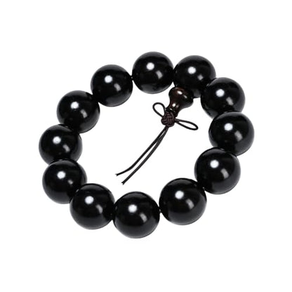 Wooden Prayer Bead Bracelets Traditional Buddhist Mala Bracelet,1pc/pack - size: Dia.20mmX12pcs, style: HeiTanJG