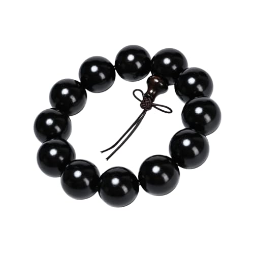 Wooden Prayer Bead Bracelets Traditional Buddhist Mala Bracelet,1pc/pack - size: Dia.20mmX12pcs, style: HeiTanJG