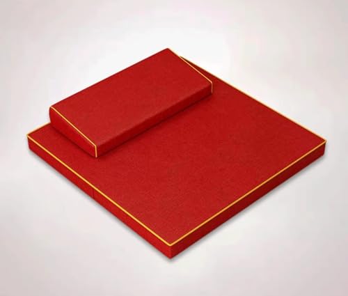 Handcrafted Meditation Mat,Portable Foldable Floor Cushion Outdoor Coconut Fibre Linen Yoga Cushion(Size:60x60cm(24x24inch),Color:Red-1) - color: Red-1, size: 60x60cm(24x24inch)