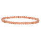 Angelstones Natural Gemstone Small Beaded Stretch Bracelet, 4mm Faceted Round Beads, Crystal Healing Bracelet for Women - color: Red Sunstone