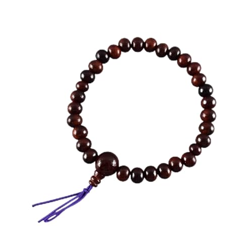 Japanese Shitan Rosewood Bracelet Juzu Rosary Prayer Mala beads Handmade in Kyoto bracelet for men - style: With bossa