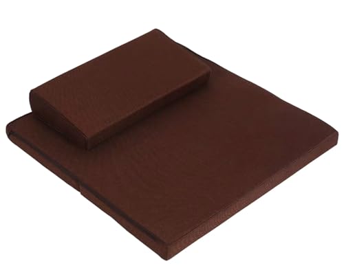 Portable Foldable Floor Cushion Made of Coconut Fiber and Linen, Square, Handmade, Meditation Mat, Large Meditation Cushion(Size:60x60cm(24x24inch),Color:Coffee Color-2) - color: Coffee Color-2, size: 60x60cm(24x24inch)