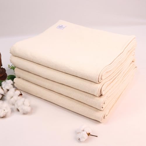 Yogikuti Iyengar Yoga Blanket Set of Four – Thick Handwoven Cotton Blankets for Restorative Yoga, Meditation and Pranayama – Supportive Yoga Prop for Comfort, Alignment and Deep Relaxation - (White)