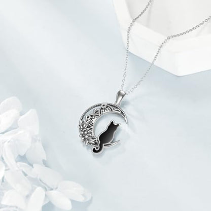 Animal Necklace 925 Sterling Silver Pendant Jewelry Gift for Women Animal Lover - style: Cat01