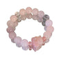 Rose Quartz Bracelet, 8mm Natural Gemstone Love Stone Jewelry Anxiety Relief & Meditation Support Heart Chakra Balance Valentine’s Mother’s Day Gift for Her - color: Goddess Peony pink