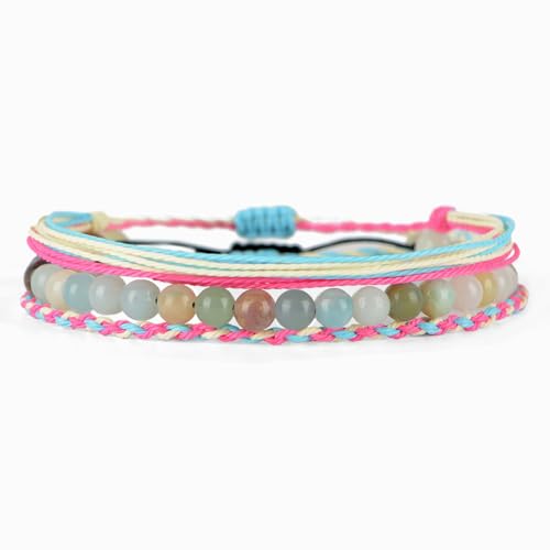QOGIR Handmade Healing Bracelet,6mm Natural Gem Stone Bracelet rope bracelet - color: Amazonite(Communication and Expression), size: 6mm