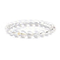Justinstones Gem Semi Precious Gemstone 8mm Round Beads Stretch Bracelet 7 Inch Unisex - color: Clear Quartz