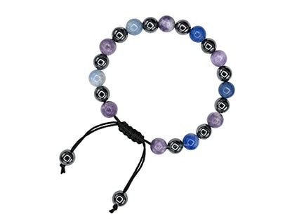 Amazing Gemstone Stop Drinking Alcohol Manifestation Bracelet - Lepidolite Blue Aventurine Hematite Bracelet Set for Men Women Healing Calming Anxiety Stress Relief Gifts(Adjustable) - color: Quit Alcohol