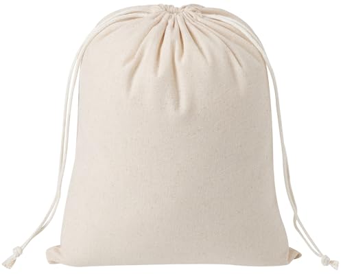 100 Percent Cotton Drawstring Bags, Reusable Quality with Double String, For Pantry Gifts Kitchen - Pack of 6 (Natural Beige, 7 x 9 Inch) - color: Natural Beige, size: 7 x 9 Inch