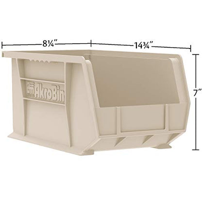 Akro-Mils 30240 AkroBins Plastic Storage Bins, Space-Saving Stackable Bins for Garage, Pantry, Craft Organization, 15 x 8 x 7 inches, Clear, 12-Pack
