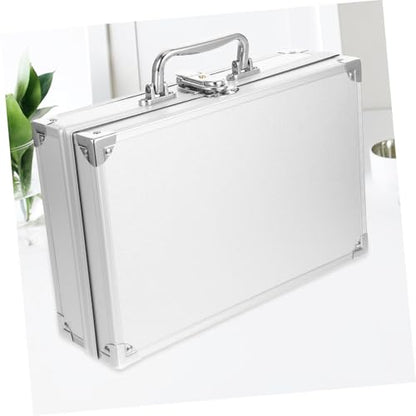 OSALADI Portable Aluminum Alloy Storage Box Tool Boxes for Boys and Girls Compact Briefcase Microphone Holder Aluminum Carry Case