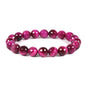 Justinstones Gemstone Crystals Chakra Beads Bracelet Crystal Healing 10mm Round Stretchable Bracelet for Her Gift - color: Faceted Dyed Rose Tiger Eye