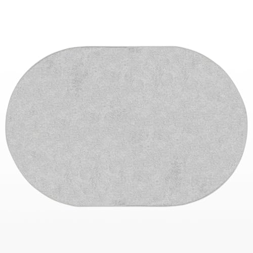 Wool Rug - Organic Felt Handmade Door Mat 23.62 x 35.83 Inches | Oval Entryway Rug | Natural Wool Felt Rug Made in Nepal | Stylish & Durable Home Decor (Gray, Large, Oval) - color: Grey