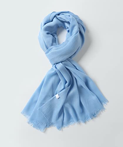 Jeelow Solid Color Scarf Wrap Shawl for Women Men – Soft Lightweight Head Scarf, All Season, Travel Beach Office Daily Wear - color: Blue