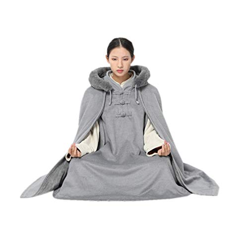DGXIN Winter Velvet Zen Practice Meditation Cloak 100cm - color: Light Grey