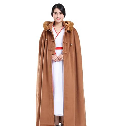 Winter Meditation Cape, Meditation Clothes Zen Cape Suitable for Both Men and Women Double-Layer Plush Thickened Fur - color: Brown, size: X-Large