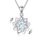 Hukkun Sterling Silver Lotus/Star Fidget Spinning Anxiety Relieving Necklace Jewelry Gift for Women - style: Spining Lotus Moonstone