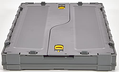 Trusco Nakayama Trusco Danbo Thin Folding Container, 11.8 gal (50 L), With Locking Lid, Gray TR-C50B-A-DNB-GY Storage Box - color: d)Gray, style: Locking lid included