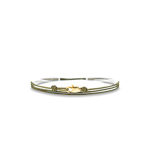 Made by Nami Nautical Rope Bracelet for Men Waterproof & Adjustable Wrap String Bracelets with Snap Hook Gift for Him - color: Green Gold