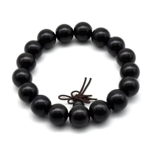 Zen Dear Unisex Natural Ebony Wood Buddhist Prayer Bead Necklace Bracelet Tibetan Prayer Mala Beaded Black - style: 12mm 17beads