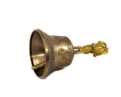 Tibetan Buddhist Meditation Bell And Dorje Set - Dharma Objects Bell Of Enlightenment From Nepal 7 Inches