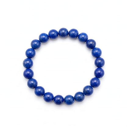 Lapis Lazuli Healing Bracelet – Real Crystal Beads for Stress Relief, Meditation & Chakra Balance – Natural Gemstone Jewelry Gift for Women & Men, Adjustable Stretch Fit - style: round(no gift box)