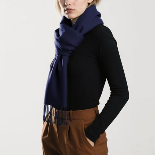 Winter Scarf for Women Pashmina Shawls and Wraps for Evening Dresses Wedding Party Bridesmaid Warm Long Scarves Shawl - color: Navy