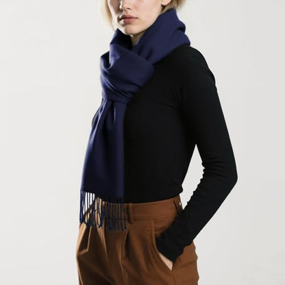 Winter Scarf for Women Pashmina Shawls and Wraps for Evening Dresses Wedding Party Bridesmaid Warm Long Scarves Shawl - color: Navy