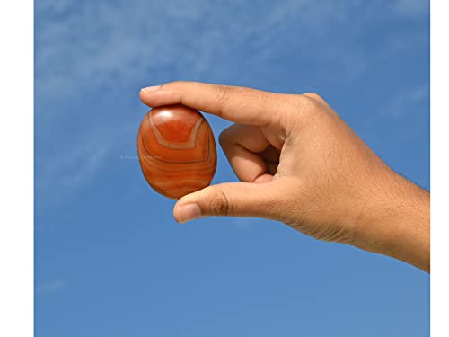 Amazing Gemstone Carnelian Crystals and Healing Stones - Large Palm Stone Crystals Piedra - Crystal for Good Luck, Balanced Positive Energy, Meditation - Unique Stocking Stuffers, Gifts for Women, Men - color: Carnelian