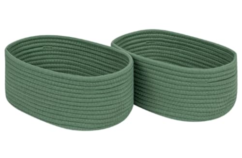 CubesLand Cube Shelf Closet Storage Baskets Bins Set 2,Woven Basket for Organizing/Storage,Long-lasting &Skin-friendly Toy Storage Basket Bin,Stylish Room Decor Basket,Cotton Rope Basket Green - color: Green, size: 2pcs-small basket