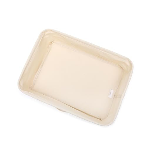 Foldable Storage Bins with Lids Cotton Canvas Rectangular Storage Box Ideal for Organization Lightweight and Durable (13.78 x 9.65 x 6.1) - size: 13.78 x 9.65 x 6.1"