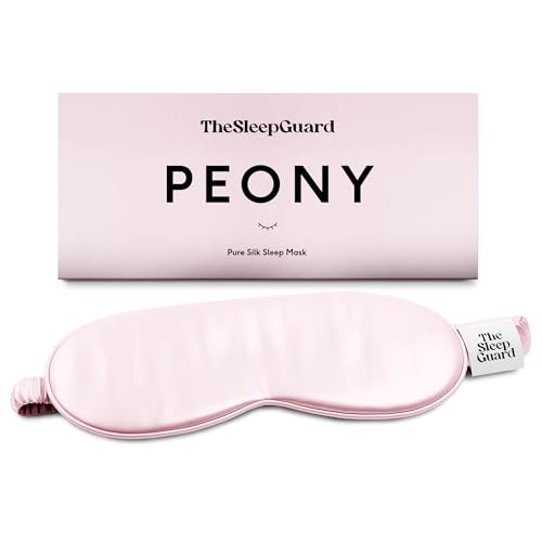 Pure Silk Sleep Mask [100% 6A Mulberry Silk, 22 Momme] Light Blocking Travel Essentials. Eye Masks for Sleeping. Black Oeko-Tex Blindfold. Eye Covers for Men & Women - color: Peony Pink