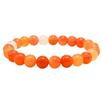 Amazing Gemstone Crystal Bracelet for Women Men's Gifts - Protection Healing Crystal Bracelet - 8mm Gemstone Beaded Stretchable Bracelet Pulseras Para Hombres Mujer Stocking Stuffers Mothers Day Gift (Carnelian) - color: Carnelian